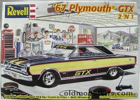 Revell 1/25 1967 Plymouth GTX 2 in 1 Kit, 85-2386 plastic model kit